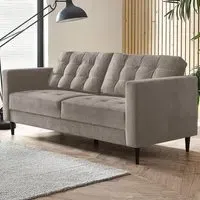 Josie 3-Seater Sofa - Light Grey, Velvet
