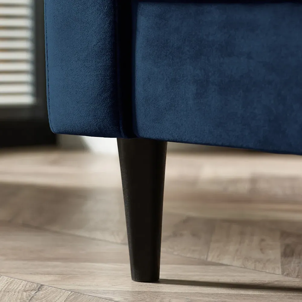 Josie 3-Seater Sofa - Navy Blue, Velvet