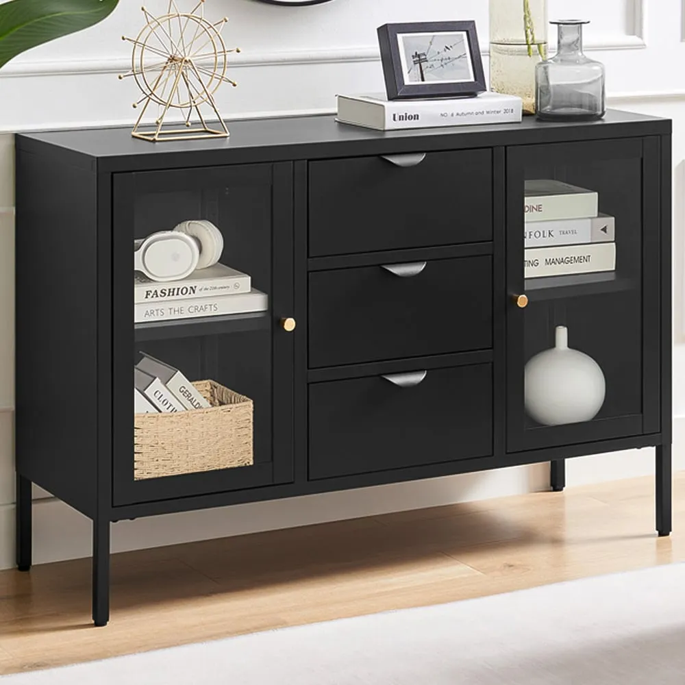 Kaci 2 Door 3 Drawer Sideboard - Black
