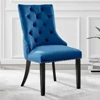 Kennsington Set of 2 Knockerback Dining Chairs - Blue, Velvet