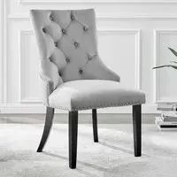 Kennsington Set of 2 Knockerback Dining Chairs - Grey, Velvet