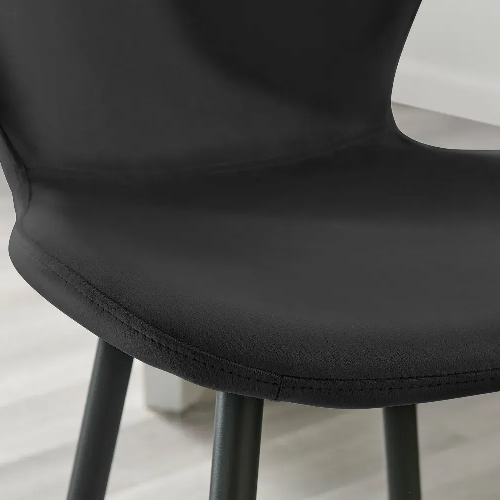 Ketya Set of 2 Bar Chairs - Black, Velvet