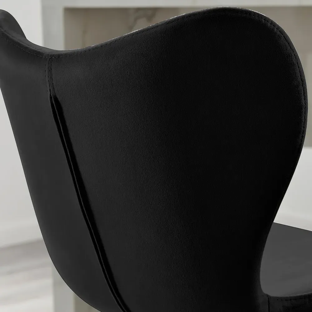 Ketya Set of 2 Bar Chairs - Black, Velvet