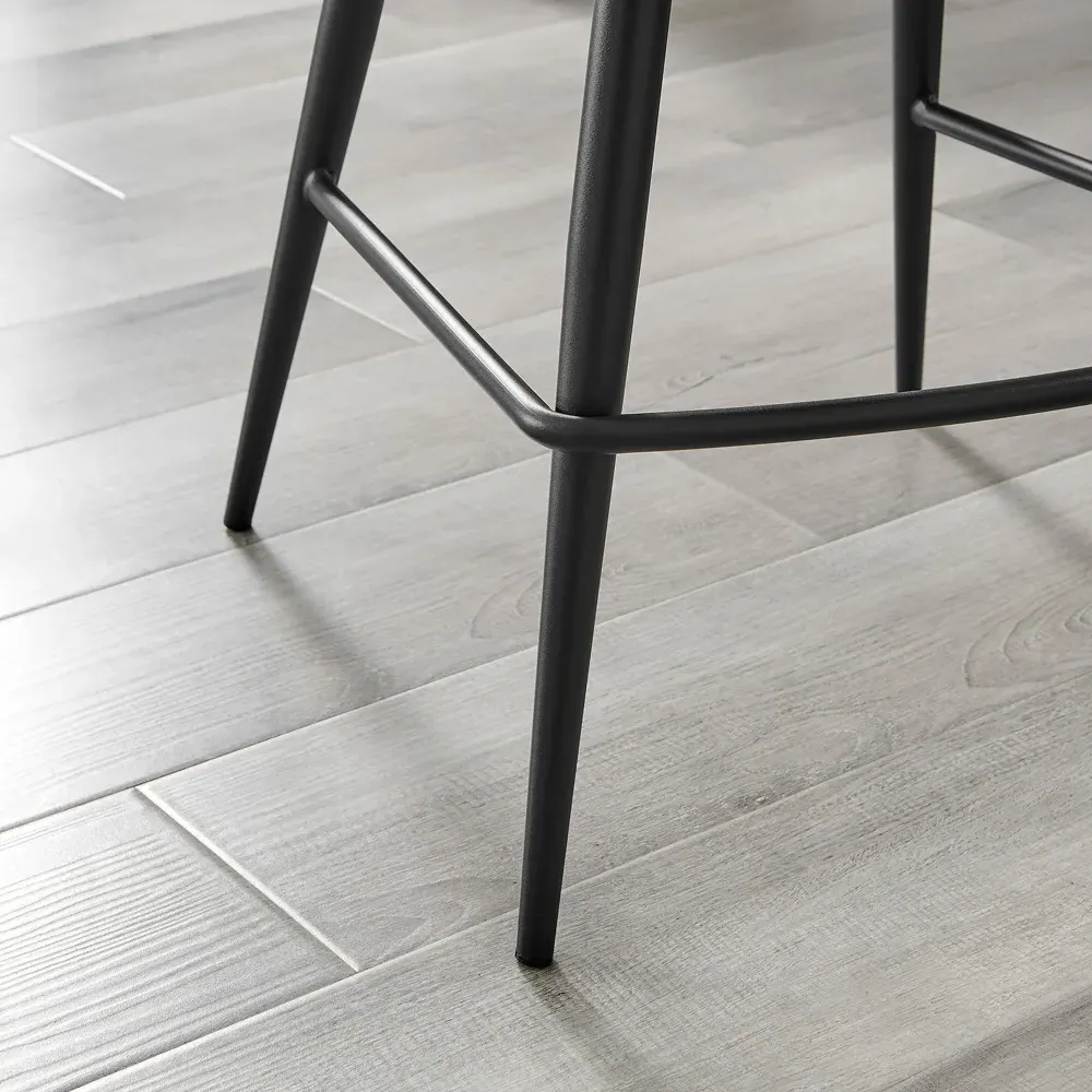 Ketya Set of 2 Bar Chairs - Black, Velvet