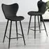 Ketya Set of 2 Bar Chairs - Black, Velvet
