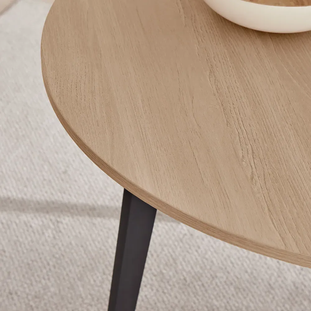 Kimmi Round Dining Table - Oak, Wood Composite