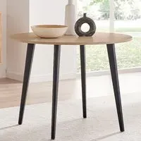 Kimmi Round Dining Table - Oak, Wood Composite