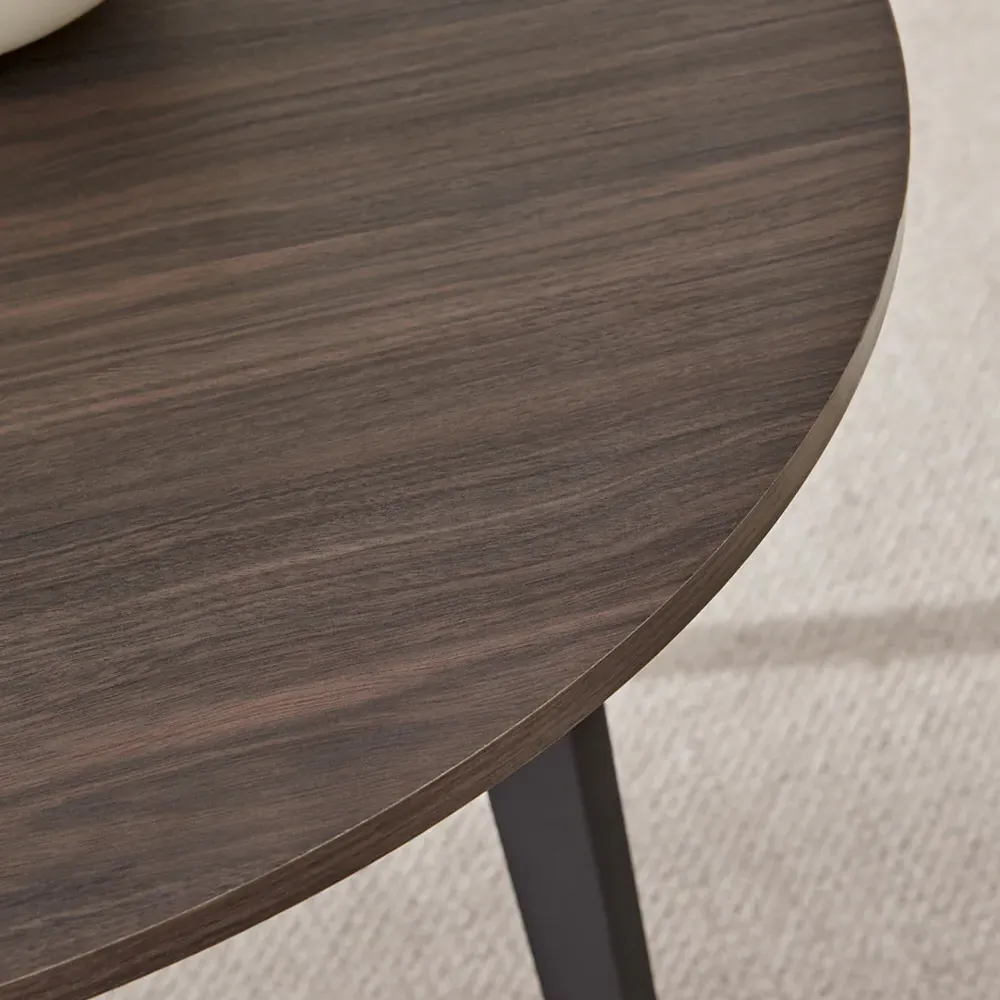 Kimmi Round Dining Table - Walnut, Wood Composite