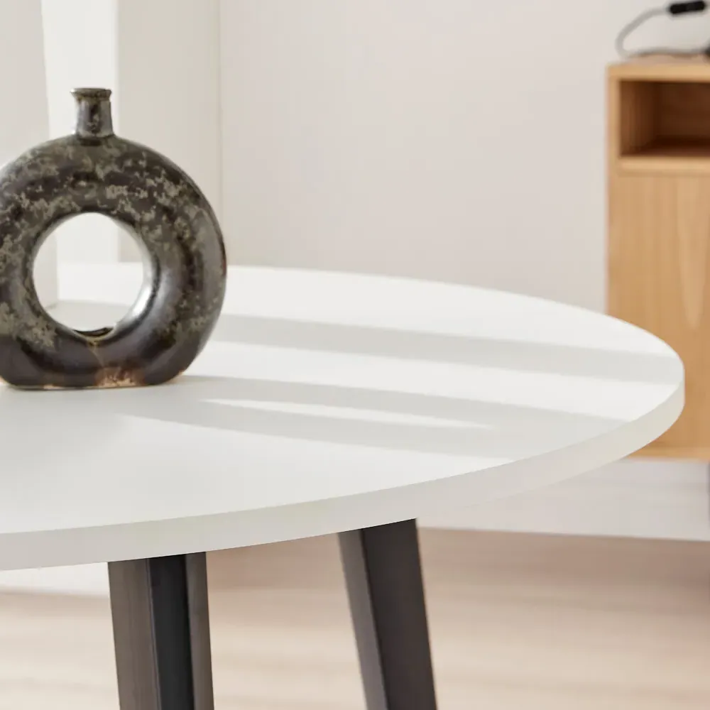 Kimmi Round Dining Table - White, Wood Composite