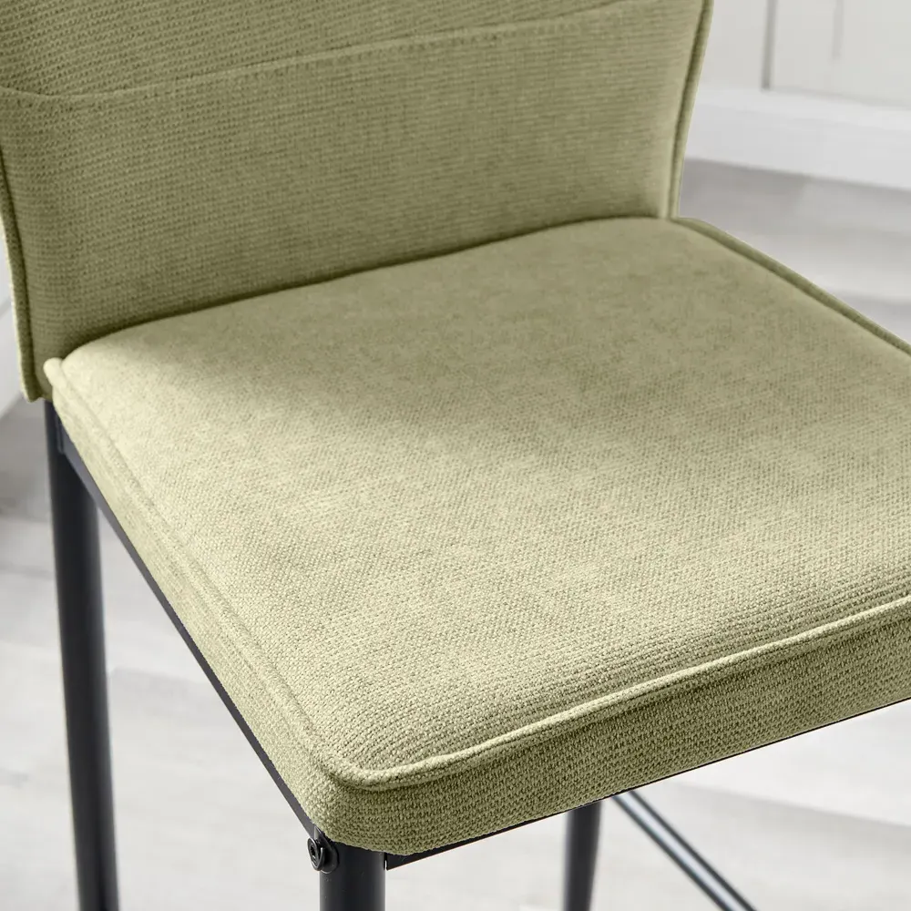 Kira Bar Stool Set of 2 - Green, Textured Weave