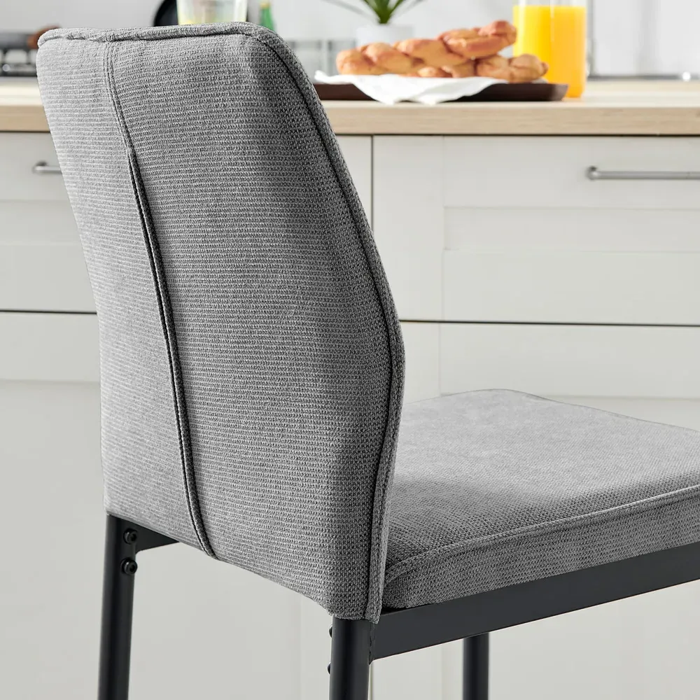 Kira Bar Stool Set of 2 - Grey, Textured Weave