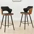 Koda Set of 2 Bar Stools - Black, Velvet Faux Leather