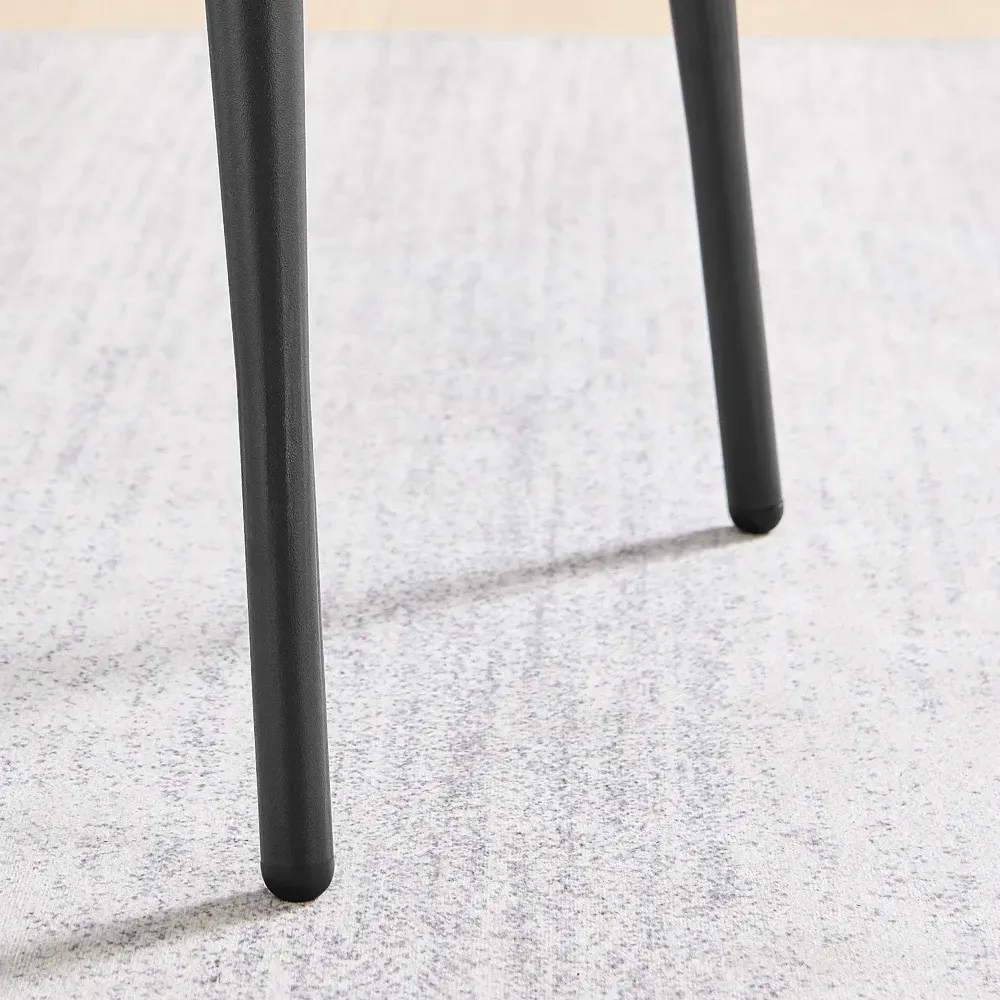 Koda Set of 2 Dining Chairs - Black, Velvet Faux Leather