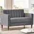Kody 2-Seater Sofa - Grey, Velvet