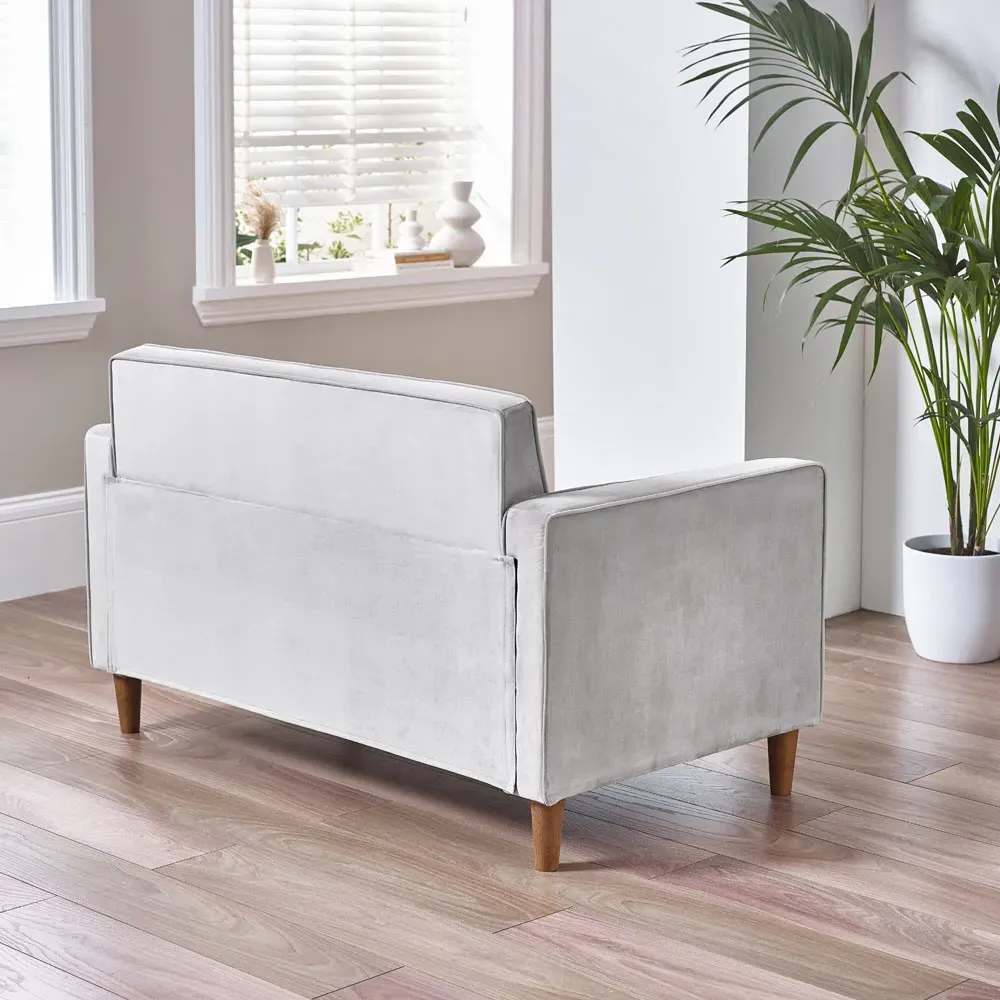 Kody 2-Seater Sofa - Light Grey, Velvet