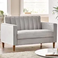 Kody 2-Seater Sofa - Light Grey, Velvet