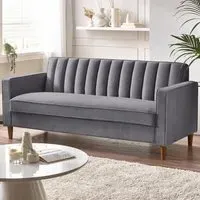 Kody 3-Seater Sofa - Grey, Velvet