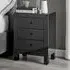 Lacey Large 3 Drawer Bedside Table - Black
