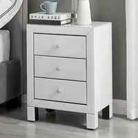Lacey Large 3 Drawer Bedside Table - White
