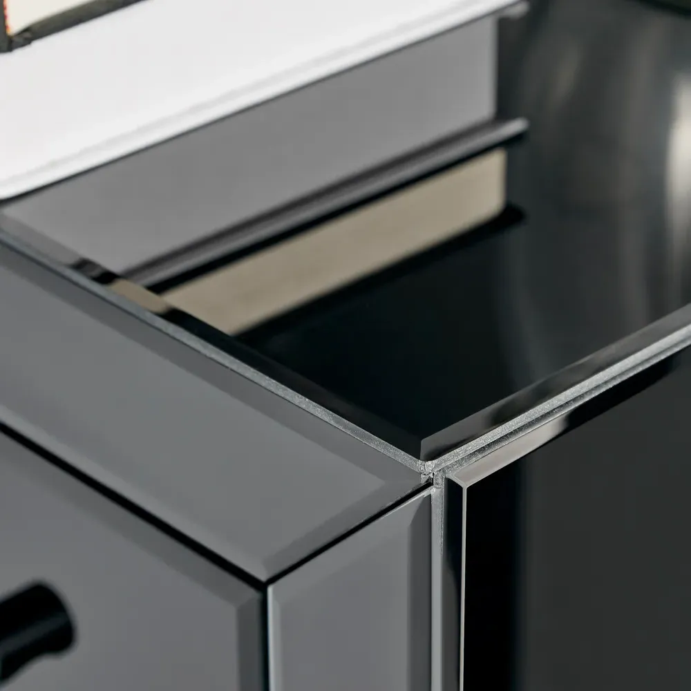 Lacey Small 3 Drawer Bedside Table - Black