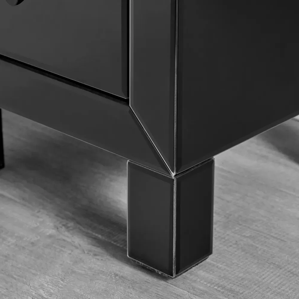 Lacey Small 3 Drawer Bedside Table - Black