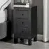 Lacey Small 3 Drawer Bedside Table - Black