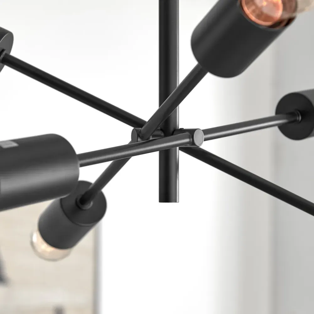 Laela Sputnik Chandelier Ceiling Light - Black