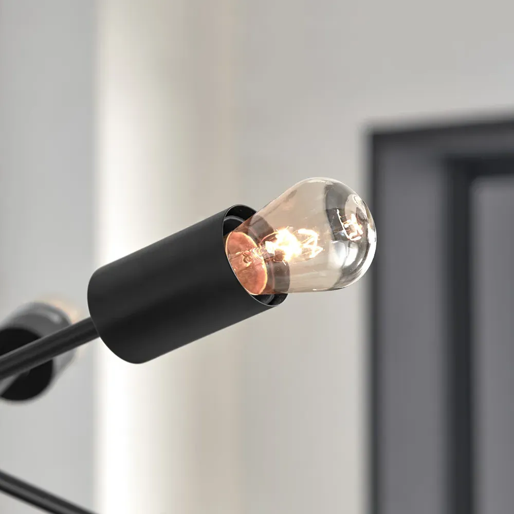 Laela Sputnik Chandelier Ceiling Light - Black