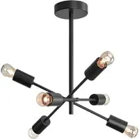 Laela Sputnik Chandelier Ceiling Light - Black