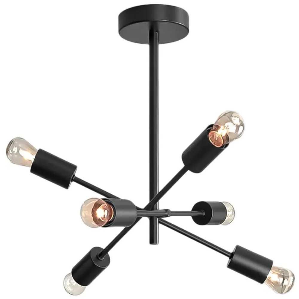 Laela Sputnik Chandelier Ceiling Light - Black image
