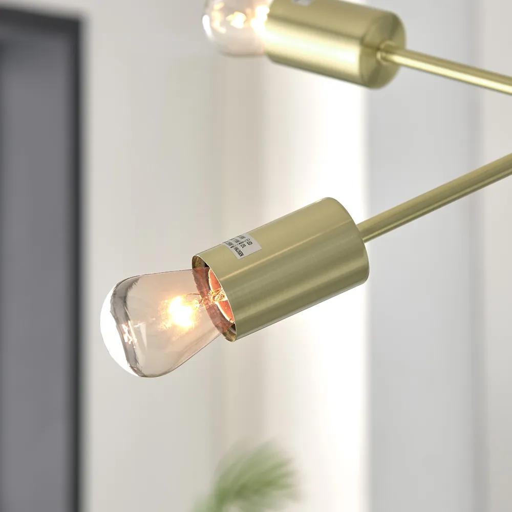 Laela Sputnik Chandelier Ceiling Light - Brass