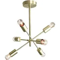 Laela Sputnik Chandelier Ceiling Light - Brass