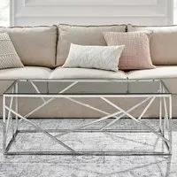 Lazzaro Coffee Table - Silver, Glass
