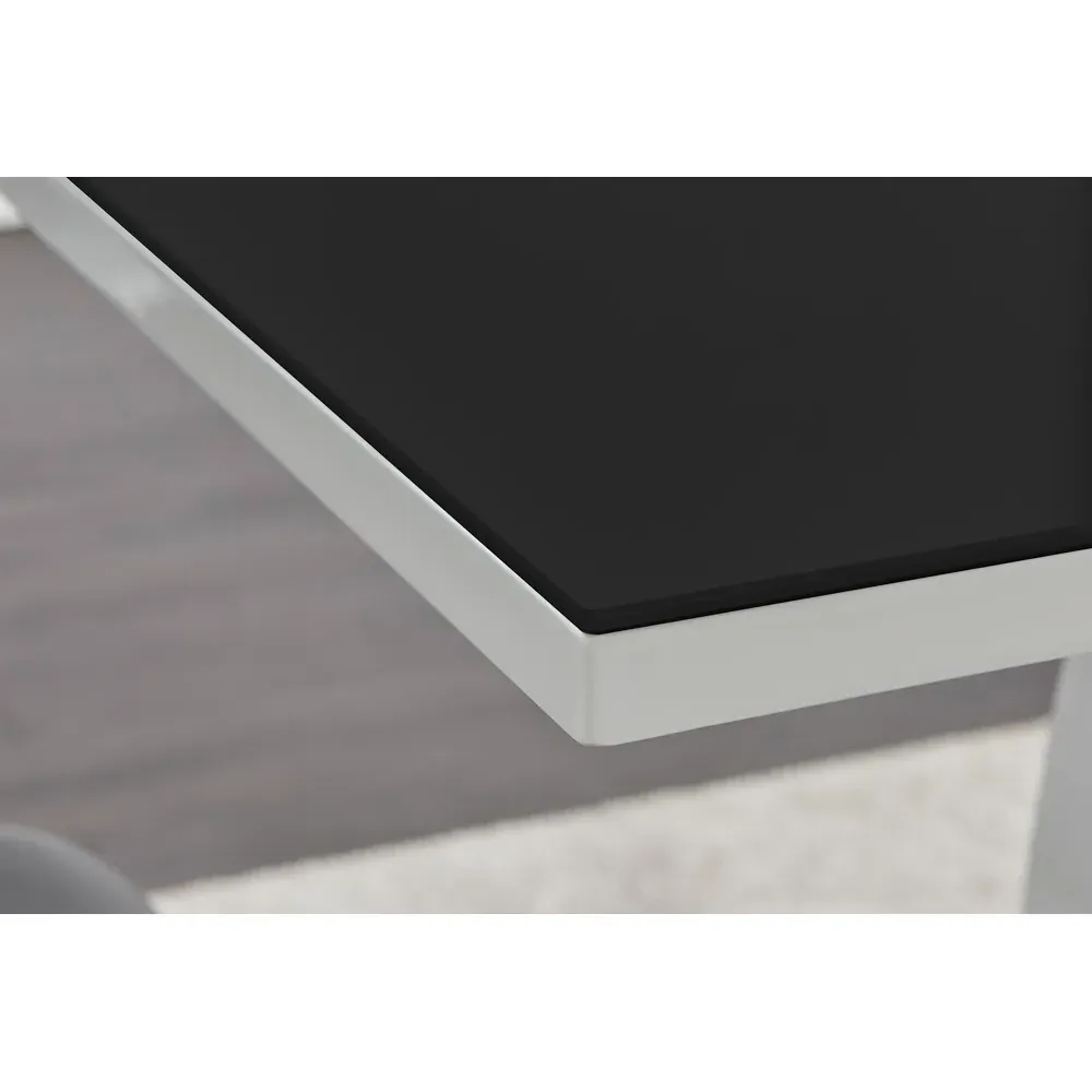 Lucia 4 Seater Dining Table - Black, Glass