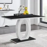 Lucia 4 Seater Dining Table - Black, Glass