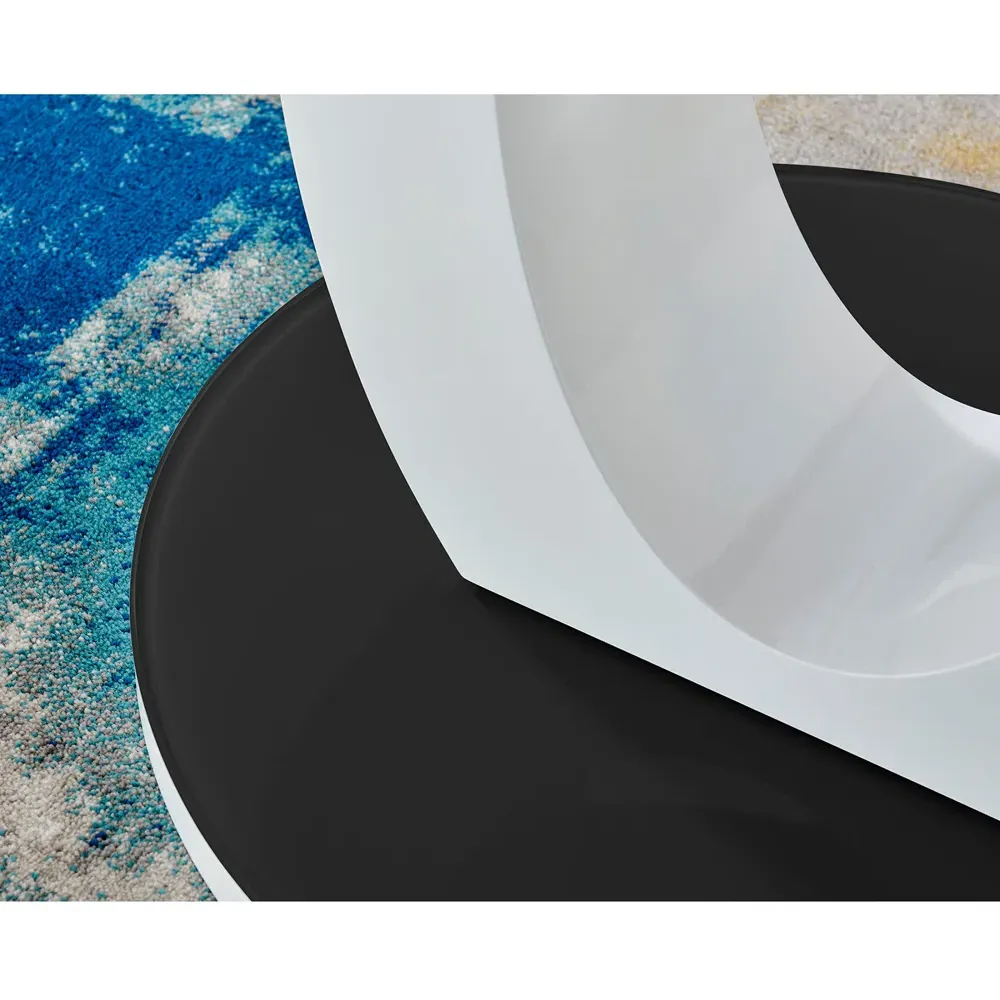 Lucia 4-Seater Round Dining Table - Black, Glass