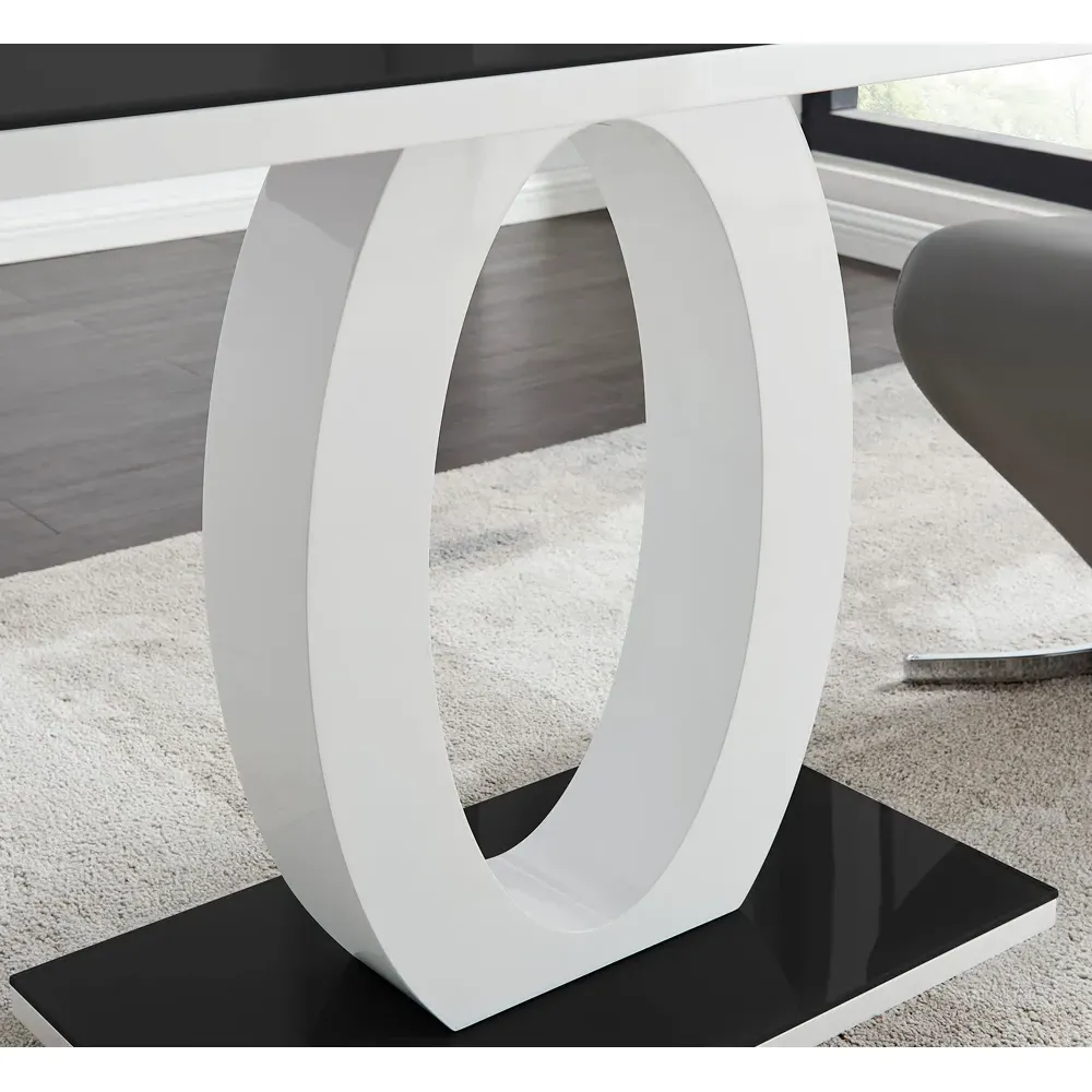 Lucia 6 Seater Dining Table - Black, Glass