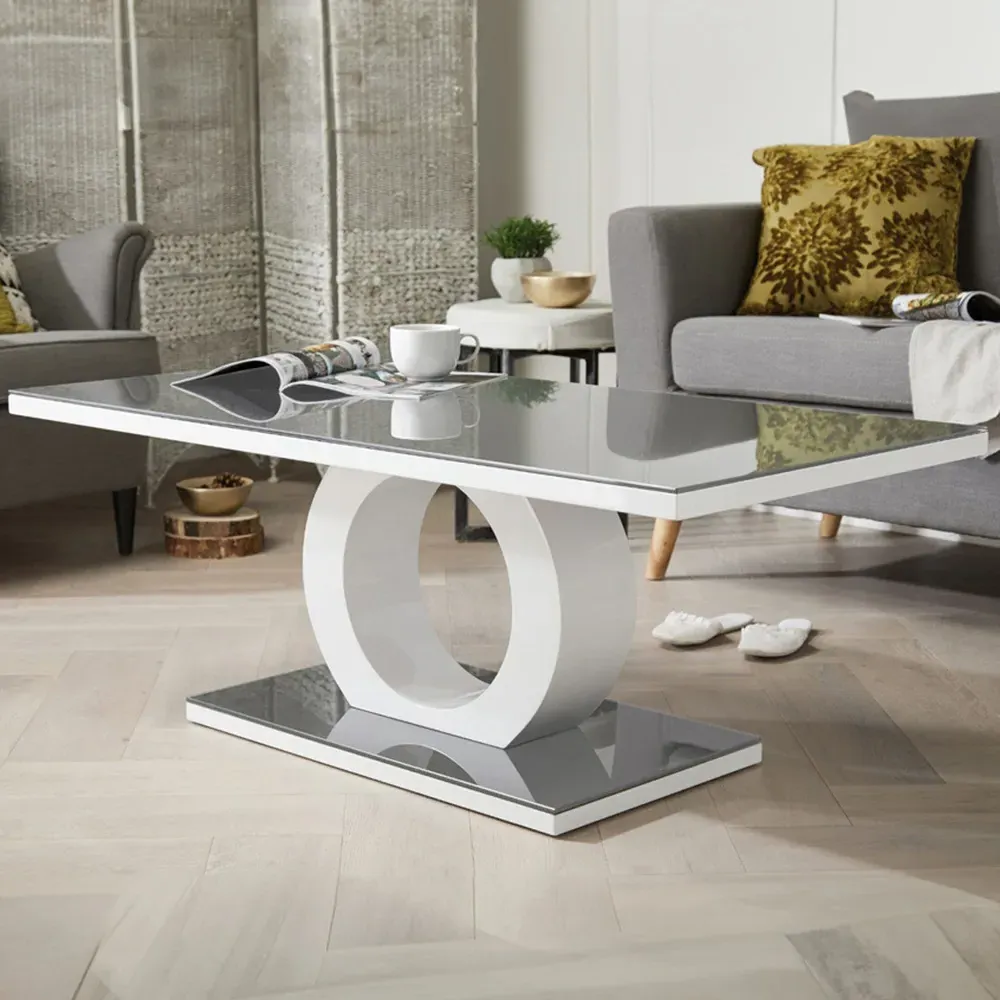 Lucia Coffee Table - Grey, Glass