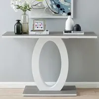 Lucia Halo Console Table - Grey, Glass