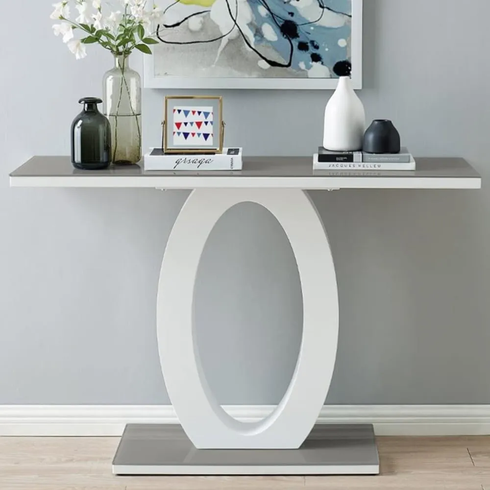Lucia Halo Console Table - Grey, Glass