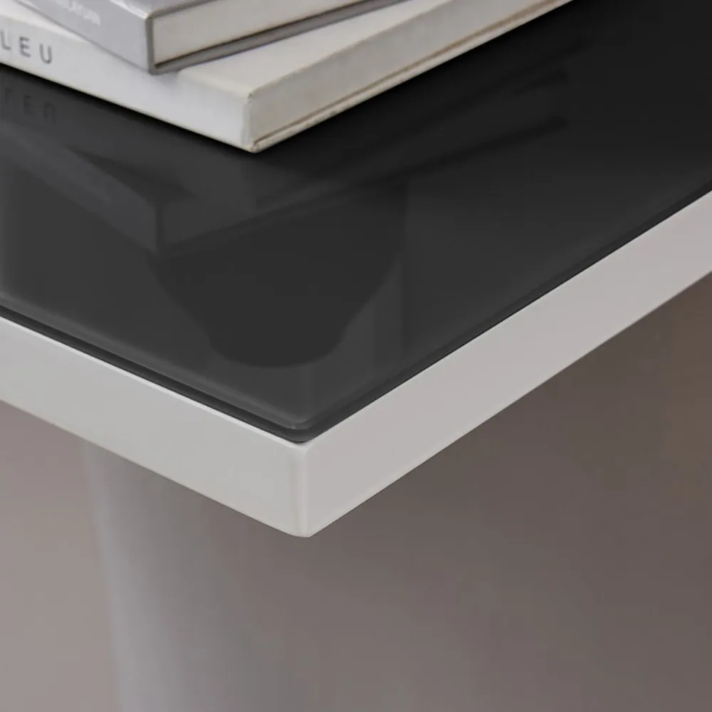 Lucia Halo High Gloss Glass Console Table - Black and White