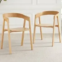 Luna Set of 2 Dining Chairs - Oak