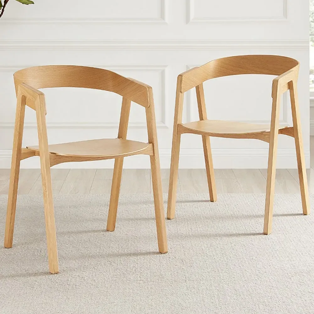 Luna Set of 2 Dining Chairs - Oak