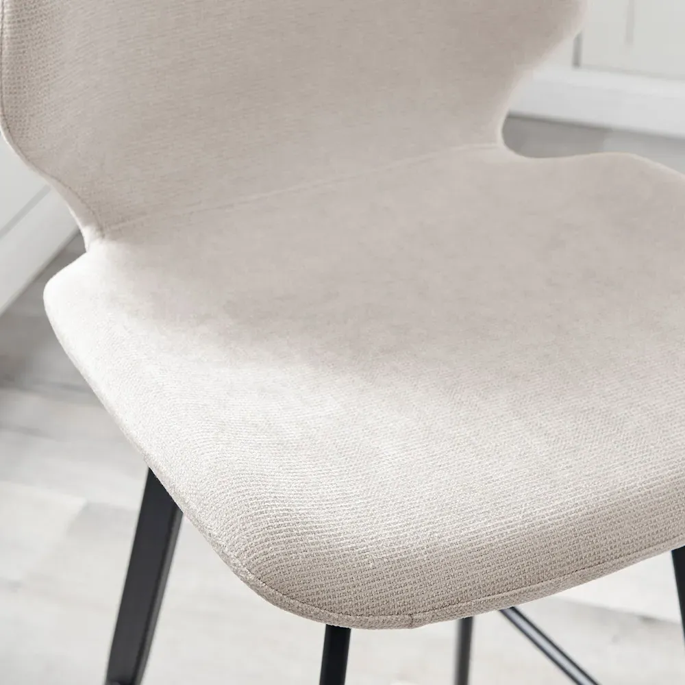 Lyla Set of 2 Bar Chairs - Cream, Textured Weave