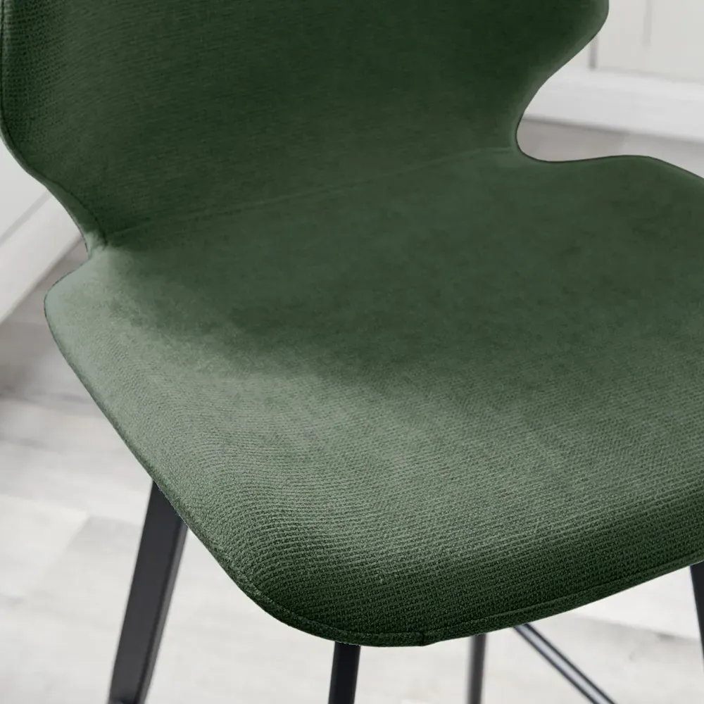 Lyla Set of 2 Bar Chairs - Green, Textured Weave