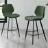 Lyla Set of 2 Bar Chairs - Green, Textured Weave