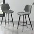 Lyla Set of 2 Bar Chairs - Grey, Textured Weave