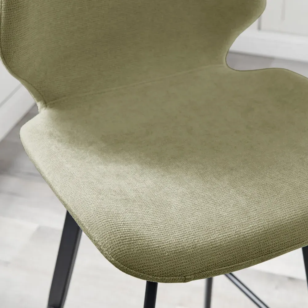 Lyla Set of 2 Bar Chairs - Sage, Textured Weave