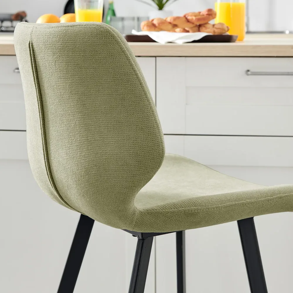 Lyla Set of 2 Bar Chairs - Sage, Textured Weave