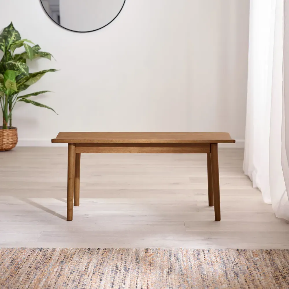 Lymington 2-Seater Dining Bench - Walnut, Rubberwood